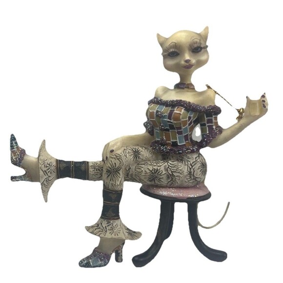 Alley Cats Margaret Le Van Lushus Martini Ornament Retired Collectible 3” Rare - Picture 2 of 11